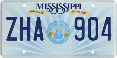 MS license plate ZHA904