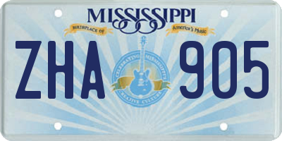 MS license plate ZHA905