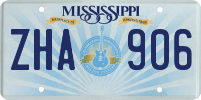 MS license plate ZHA906