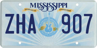 MS license plate ZHA907