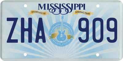MS license plate ZHA909