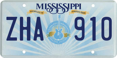 MS license plate ZHA910