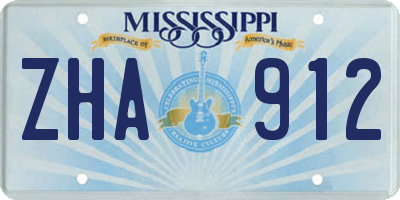 MS license plate ZHA912
