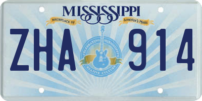 MS license plate ZHA914