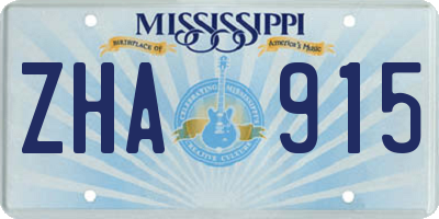 MS license plate ZHA915