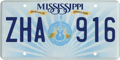 MS license plate ZHA916