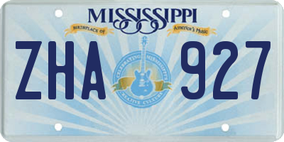 MS license plate ZHA927