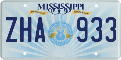 MS license plate ZHA933