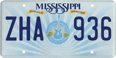 MS license plate ZHA936