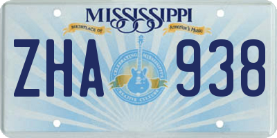 MS license plate ZHA938