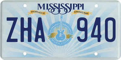 MS license plate ZHA940