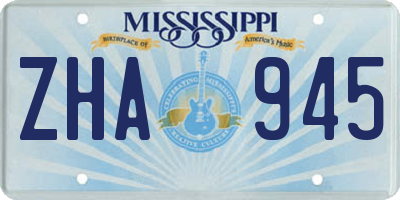 MS license plate ZHA945