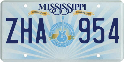 MS license plate ZHA954