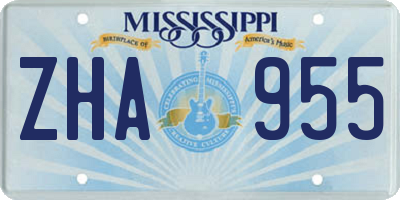 MS license plate ZHA955