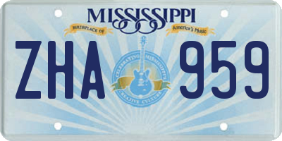 MS license plate ZHA959
