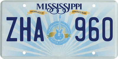 MS license plate ZHA960