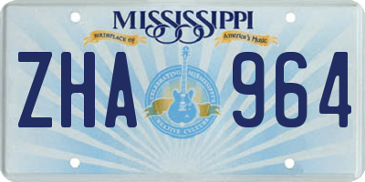 MS license plate ZHA964