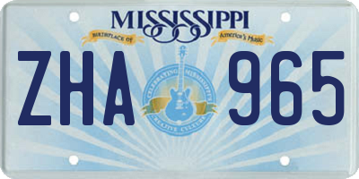 MS license plate ZHA965