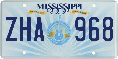 MS license plate ZHA968