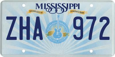 MS license plate ZHA972