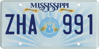 MS license plate ZHA991