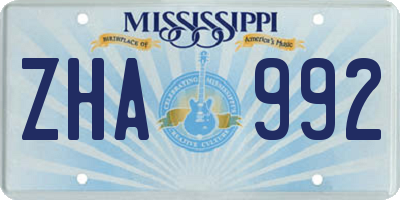 MS license plate ZHA992