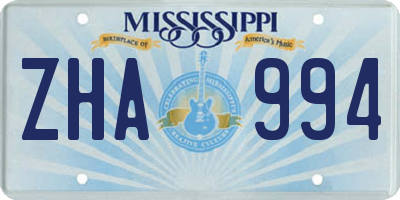 MS license plate ZHA994