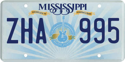 MS license plate ZHA995