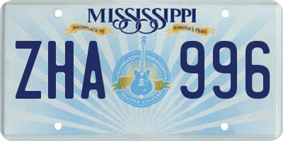 MS license plate ZHA996