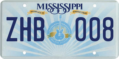 MS license plate ZHB008