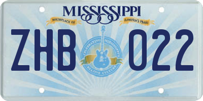 MS license plate ZHB022