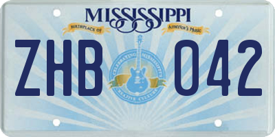 MS license plate ZHB042