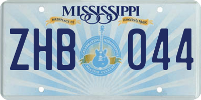 MS license plate ZHB044