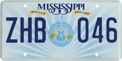 MS license plate ZHB046