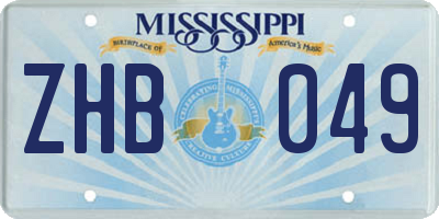 MS license plate ZHB049