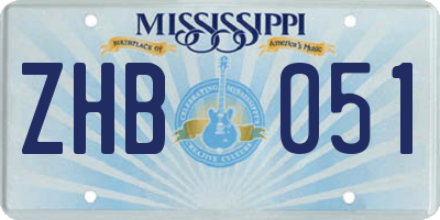 MS license plate ZHB051