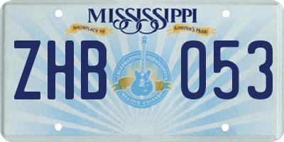 MS license plate ZHB053