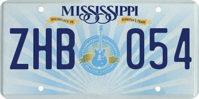 MS license plate ZHB054
