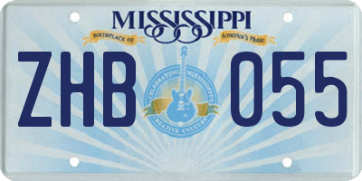 MS license plate ZHB055