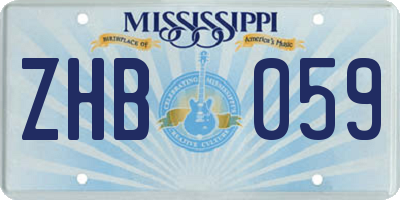 MS license plate ZHB059