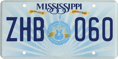 MS license plate ZHB060