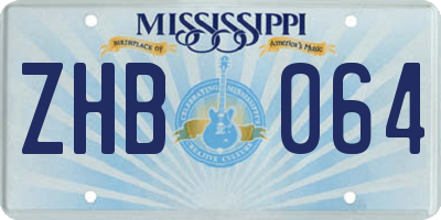 MS license plate ZHB064