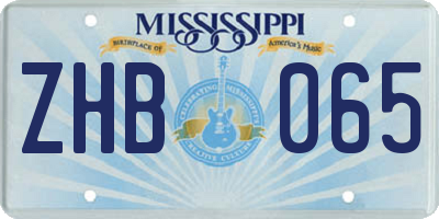 MS license plate ZHB065