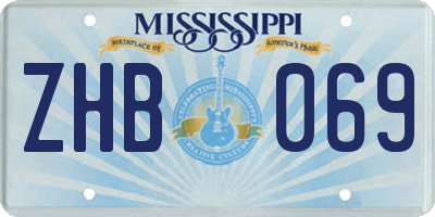 MS license plate ZHB069