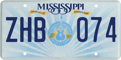 MS license plate ZHB074