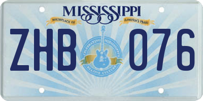 MS license plate ZHB076
