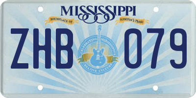 MS license plate ZHB079