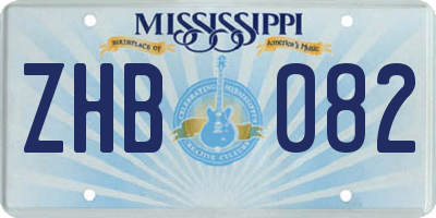 MS license plate ZHB082