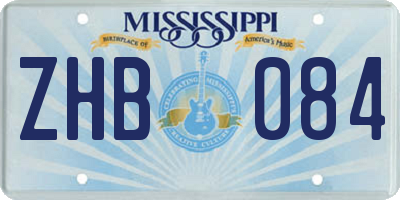 MS license plate ZHB084