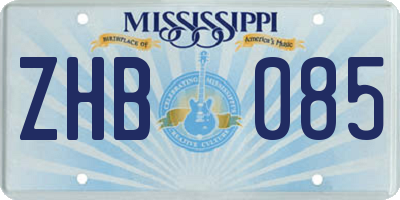 MS license plate ZHB085